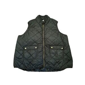 Workshop Republic Clothing Black Quilted Puffer Vest Womens 3X Zip Front Pocket